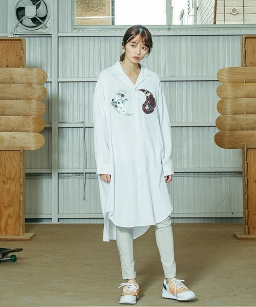 Stof ストフ 刺繍tシャツ 刺繍ロングシャツ In And Yan Longshirts シャツ ブラウス Stof ストフ のファッション通販 Zozotown