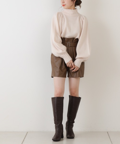 Chico(チコ)の「ハイネックパワショルフォックスニット(ニット/セーター・レディース・アイボリー/カーキ/パープル/ピンクベージュ・FREE)」の10枚目の写真