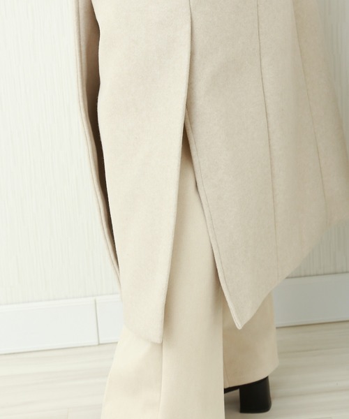 n'ee-ne(ネーネ)の「フェイクウール ダブルチェスターコート(チェスターコート・レディース・アイボリー/ブラック/ブラウン/モカ/オリーブ/ブルー・FREE)」の17枚目の写真