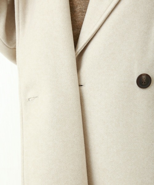n'ee-ne(ネーネ)の「フェイクウール ダブルチェスターコート(チェスターコート・レディース・アイボリー/ブラック/ブラウン/モカ/オリーブ/ブルー・FREE)」の13枚目の写真