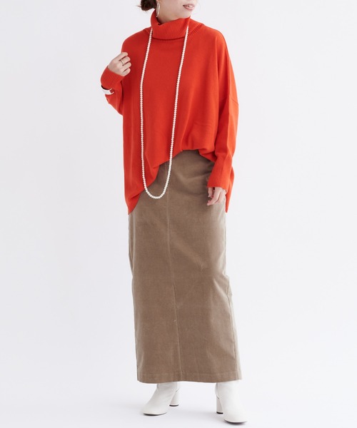 DouDou(ドゥドゥ)の「ウールカシミヤワイドタートル(ニット/セーター・レディース・ベージュ/オフホワイト/オレンジ・FREE)」の16枚目の写真