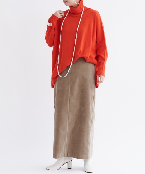 DouDou(ドゥドゥ)の「ウールカシミヤワイドタートル(ニット/セーター・レディース・ベージュ/オフホワイト/オレンジ・FREE)」の17枚目の写真