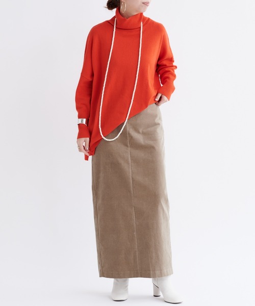 DouDou(ドゥドゥ)の「ウールカシミヤワイドタートル(ニット/セーター・レディース・ベージュ/オフホワイト/オレンジ・FREE)」の18枚目の写真