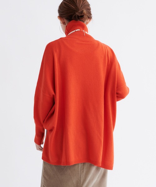 DouDou(ドゥドゥ)の「ウールカシミヤワイドタートル(ニット/セーター・レディース・ベージュ/オフホワイト/オレンジ・FREE)」の22枚目の写真