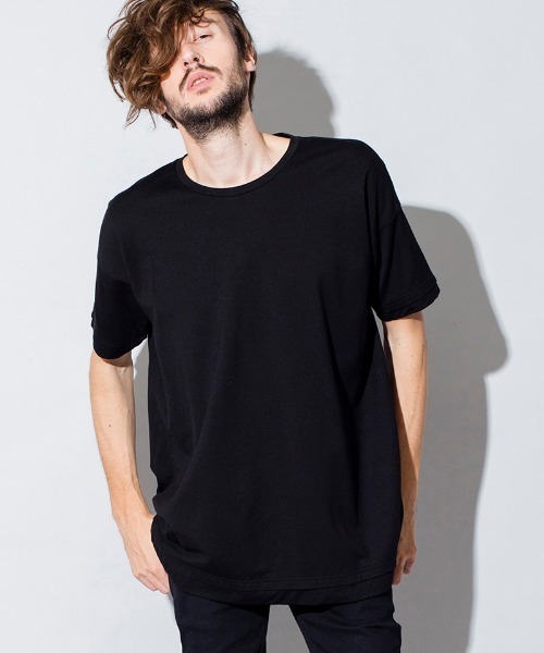 NO ID.(ノーアイディ)の「mt6980-フランカー天竺レイヤードルーズC-N-T Tシャツ(Tシャツ/カットソー・メンズ・ホワイト/ブルーグレー/ライトカーキ/カーキ/ブラック・ONE SIZE)」の1枚目の写真