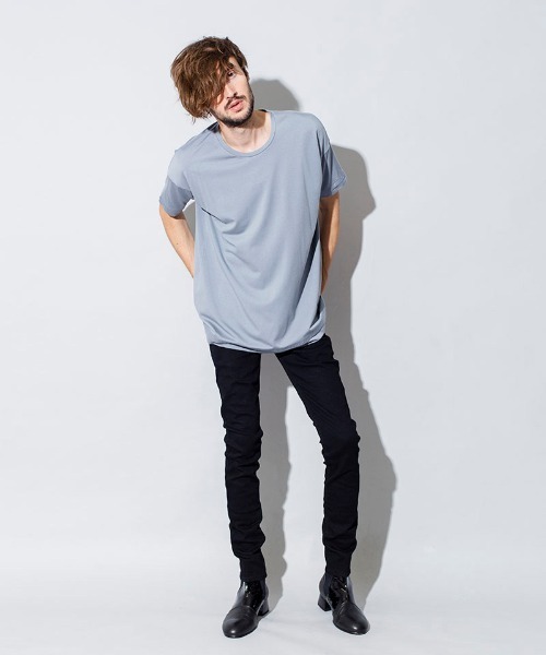 NO ID.(ノーアイディ)の「mt6980-フランカー天竺レイヤードルーズC-N-T Tシャツ(Tシャツ/カットソー・メンズ・ホワイト/ブルーグレー/ライトカーキ/カーキ/ブラック・ONE SIZE)」の7枚目の写真