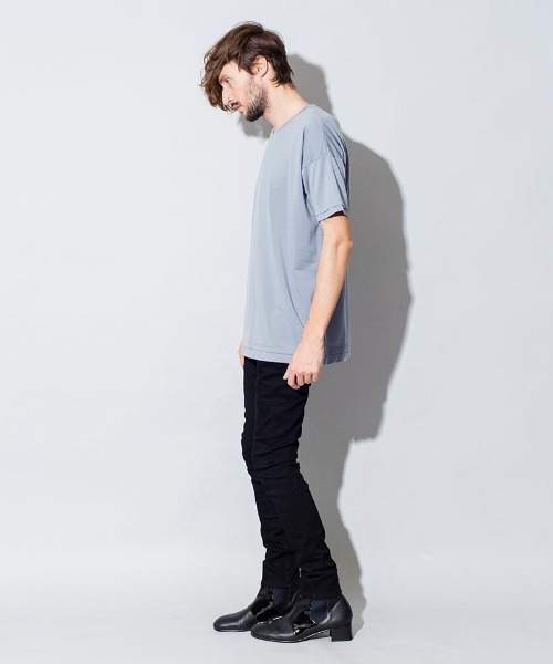NO ID.(ノーアイディ)の「mt6980-フランカー天竺レイヤードルーズC-N-T Tシャツ(Tシャツ/カットソー・メンズ・ホワイト/ブルーグレー/ライトカーキ/カーキ/ブラック・ONE SIZE)」の8枚目の写真