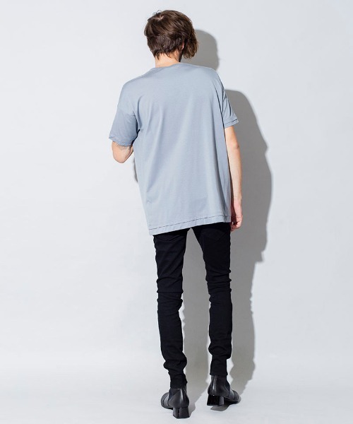NO ID.(ノーアイディ)の「mt6980-フランカー天竺レイヤードルーズC-N-T Tシャツ(Tシャツ/カットソー・メンズ・ホワイト/ブルーグレー/ライトカーキ/カーキ/ブラック・ONE SIZE)」の9枚目の写真