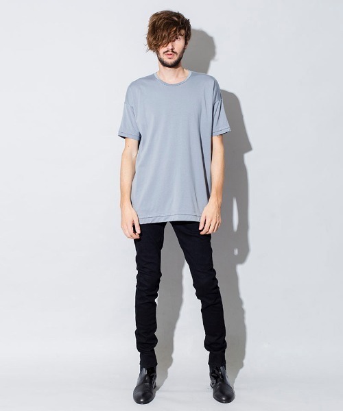 NO ID.(ノーアイディ)の「mt6980-フランカー天竺レイヤードルーズC-N-T Tシャツ(Tシャツ/カットソー・メンズ・ホワイト/ブルーグレー/ライトカーキ/カーキ/ブラック・ONE SIZE)」の10枚目の写真