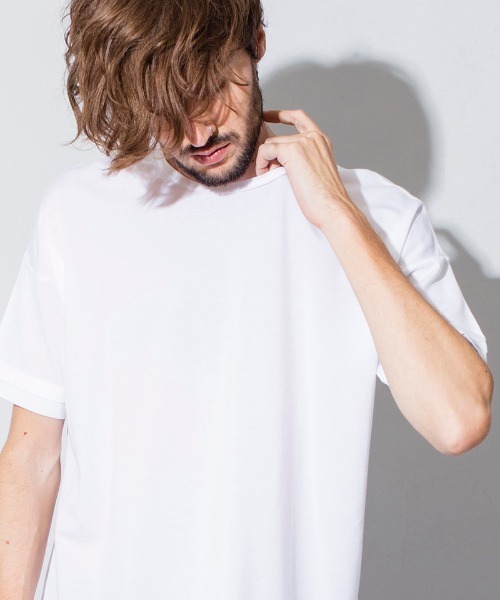 NO ID.(ノーアイディ)の「mt6980-フランカー天竺レイヤードルーズC-N-T Tシャツ(Tシャツ/カットソー・メンズ・ホワイト/ブルーグレー/ライトカーキ/カーキ/ブラック・ONE SIZE)」の12枚目の写真