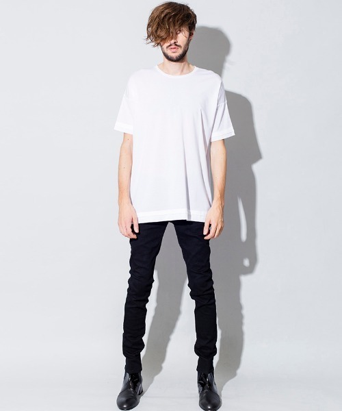 NO ID.(ノーアイディ)の「mt6980-フランカー天竺レイヤードルーズC-N-T Tシャツ(Tシャツ/カットソー・メンズ・ホワイト/ブルーグレー/ライトカーキ/カーキ/ブラック・ONE SIZE)」の14枚目の写真
