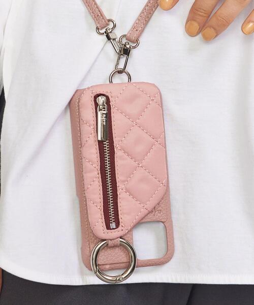 ajew（エジュー）の「【別注】＜AJEW＞キルティングジップ ストラップ iPhone X/XS/11Pro ケース（スマホケース/カバー・レディース・ピンク/オリーブ/ブラック/ライトグレー・FREE）」の4枚目の写真
