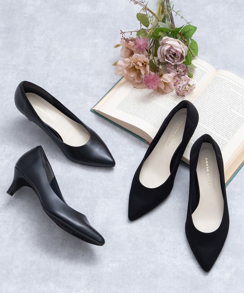 ポインテッドヒールパンプス【Made in Japan】<ふわさら>(113-38603)JELLY BEANS(ジェリービーンズ)（パンプス）｜JELLY BEANS（ジェリービーンズ）