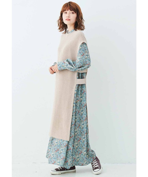 MEDE19F（メデジュウキュウ）の「ＭＥＤＥ１９Ｆ　ロングニットベスト（ニット/セーター・レディース・グリーン系その他/ベージュ・MEDIUM/LARGE/X-LARGE/XX-LARGE）」の10枚目の写真