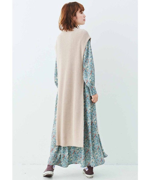 MEDE19F（メデジュウキュウ）の「ＭＥＤＥ１９Ｆ　ロングニットベスト（ニット/セーター・レディース・グリーン系その他/ベージュ・MEDIUM/LARGE/X-LARGE/XX-LARGE）」の5枚目の写真