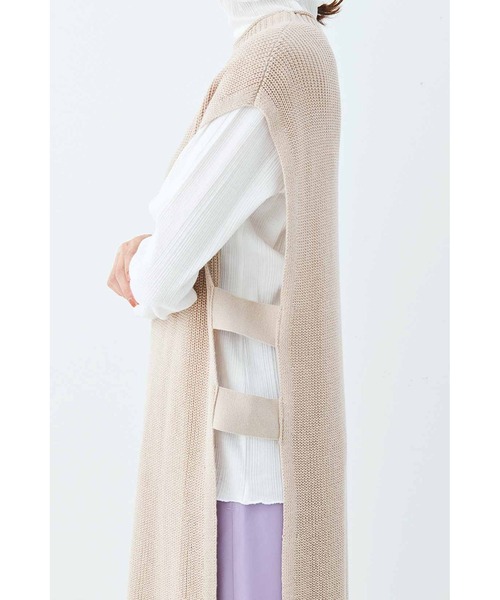 MEDE19F（メデジュウキュウ）の「ＭＥＤＥ１９Ｆ　ロングニットベスト（ニット/セーター・レディース・グリーン系その他/ベージュ・MEDIUM/LARGE/X-LARGE/XX-LARGE）」の8枚目の写真