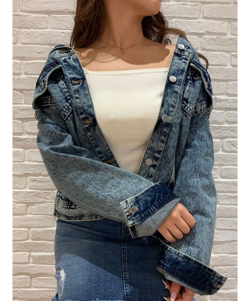 DURAS（デュラス）の「デニムジャケット（デニムジャケット・レディース・ブラック/インディゴブルー・FREE）」の2枚目の写真