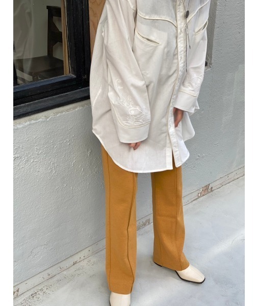 Kastane(カスタネ)の「【Thank Mat'l.】リサイクルポンチフレアスラックス(スラックス・レディース・オレンジ/インディゴブルー/キナリ・1/2)」の3枚目の写真