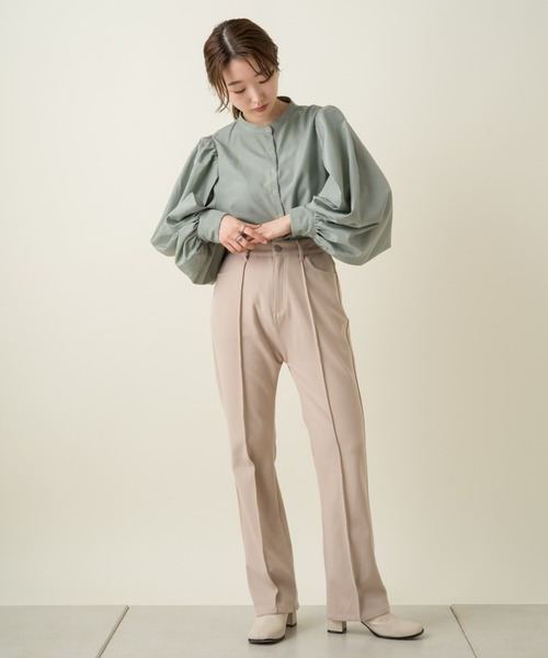 Kastane(カスタネ)の「【Thank Mat'l.】リサイクルポンチフレアスラックス(スラックス・レディース・オレンジ/インディゴブルー/キナリ・1/2)」の6枚目の写真