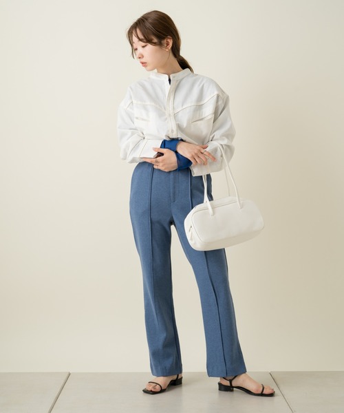 Kastane(カスタネ)の「【Thank Mat'l.】リサイクルポンチフレアスラックス(スラックス・レディース・オレンジ/インディゴブルー/キナリ・1/2)」の13枚目の写真