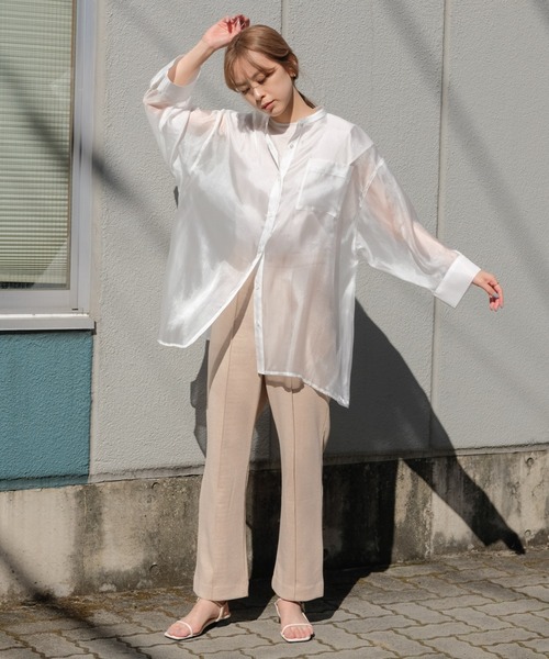 Kastane(カスタネ)の「【Thank Mat'l.】リサイクルポンチフレアスラックス(スラックス・レディース・オレンジ/インディゴブルー/キナリ・1/2)」の9枚目の写真