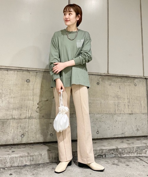 Kastane(カスタネ)の「【Thank Mat'l.】リサイクルポンチフレアスラックス(スラックス・レディース・オレンジ/インディゴブルー/キナリ・1/2)」の18枚目の写真