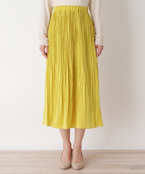 pink adobe(ピンクアドベ)の「◆【M-LL】サテンプリーツ スカート(スカート・レディース・チャコールグレー/イエロー/サンドベージュ/ライトベージュ・40/38/42)」の10枚目の写真