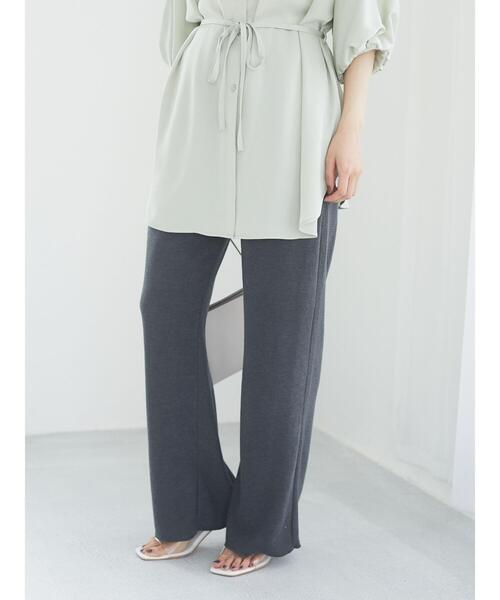 Green　Parks（グリーンパークス）の「パイルカットソーパンツ＊（その他パンツ・レディース・チャコールグレー/ベージュ/グリーン・FREE）」の4枚目の写真