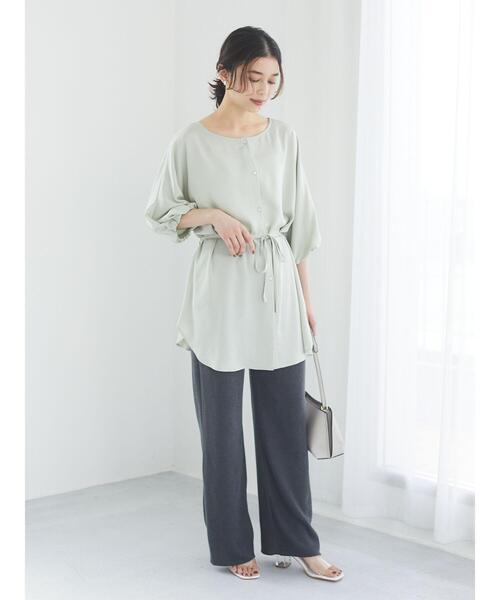 Green　Parks（グリーンパークス）の「パイルカットソーパンツ＊（その他パンツ・レディース・チャコールグレー/ベージュ/グリーン・FREE）」の8枚目の写真