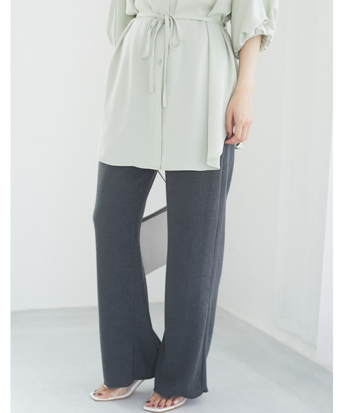 Green　Parks（グリーンパークス）の「パイルカットソーパンツ＊（その他パンツ・レディース・チャコールグレー/ベージュ/グリーン・FREE）」の2枚目の写真