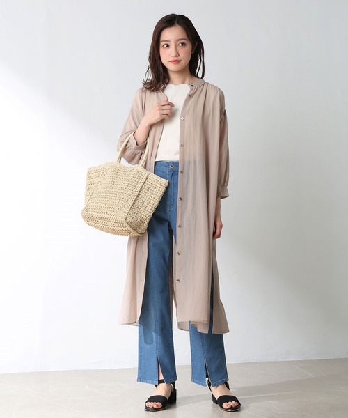 Honeys（ハニーズ）の「雑材シンプルトートＢａｇ（トートバッグ・レディース・ベージュ/キナリ/ブラウン・FREE）」の11枚目の写真