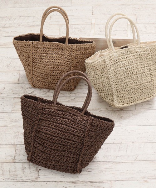 Honeys（ハニーズ）の「雑材シンプルトートＢａｇ（トートバッグ・レディース・ベージュ/キナリ/ブラウン・FREE）」の10枚目の写真