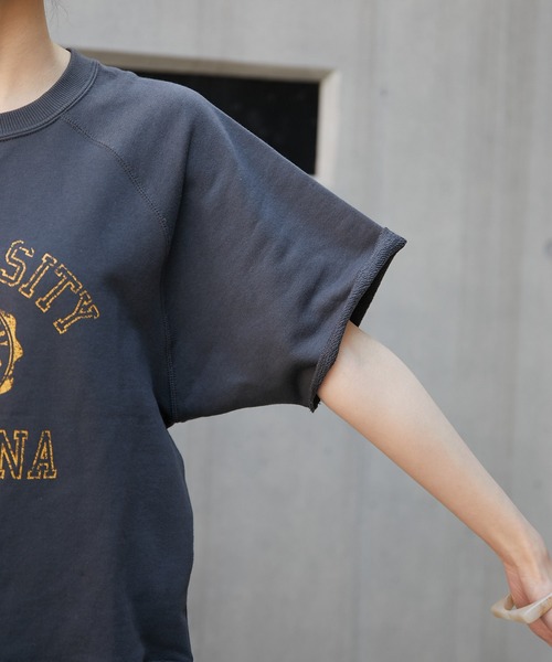 CIAOPANIC TYPY（チャオパニックティピー）の「カレッジプリントハーフスリーブスウェット（Tシャツ/カットソー・レディース・チャコールグレー/オフホワイト/サックスブルー/キャメル・ONE SIZE）」の19枚目の写真