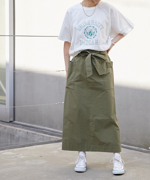 CIAOPANIC TYPY（チャオパニックティピー）の「カレッジプリントハーフスリーブスウェット（Tシャツ/カットソー・レディース・チャコールグレー/オフホワイト/サックスブルー/キャメル・ONE SIZE）」の16枚目の写真