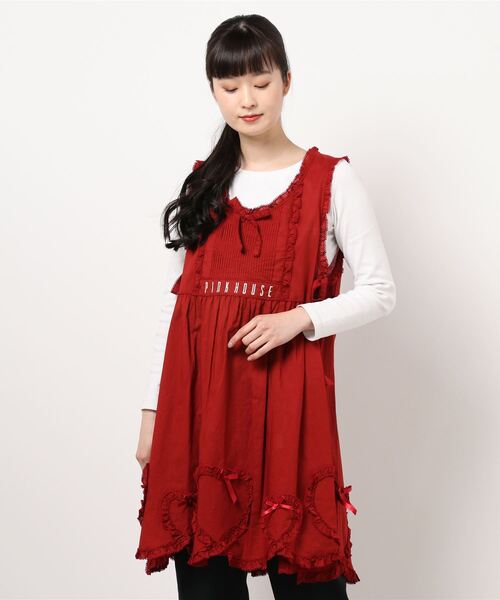 PINK HOUSE（ピンクハウス）の「ハートフリルタブリエ（その他トップス
