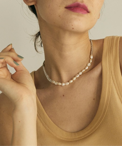 GALLARDAGALANTE（ガリャルダガランテ）の「ミックスパールショートネックレス【オンラインストア限定商品】（ネックレス・レディース・シルバー・FREE）」の4枚目の写真