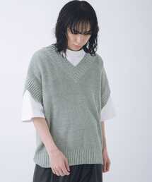 URBAN RESEARCH | URBAN RESEARCH iD　OVERSIZED MIXED KNIT VEST(ニット/セーター)