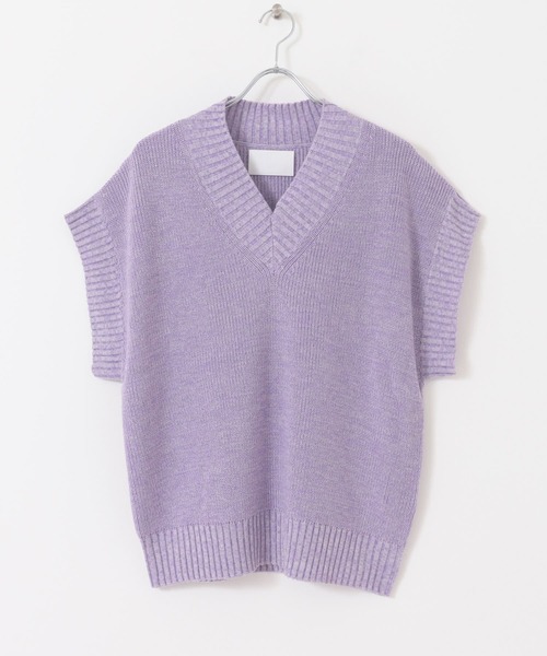 URBAN RESEARCH(アーバンリサーチ)の「URBAN RESEARCH iD OVERSIZED MIXED KNIT VEST(ニット/セーター・メンズ・ブラック/パープル/グリーン・FREE)」の11枚目の写真