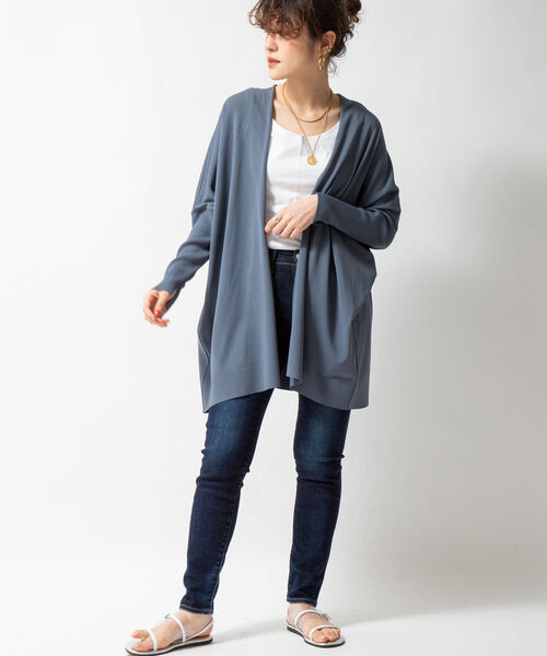 NOLLEY’S Sophi（ノーリーズソフィ）の「スクウェアはおり（カーディガン/ボレロ・レディース・チャコールグレー/ベージュ・38）」の15枚目の写真