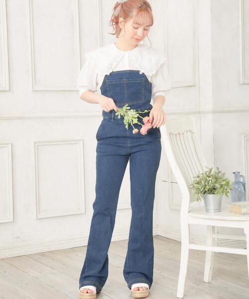 INGNI（イング）の「タイトデニム／サロペット（サロペット/オーバーオール・レディース・アイボリー/インディゴブルー/ブルー系その他/ブルー系その他3・M）」の4枚目の写真