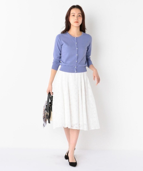 MEW'S REFINED CLOTHES（ミューズリファインドクローズ）の「シアージャガードタックフレアスカート（スカート・レディース・ホワイト/ライトグリーン/ライトブルー・MEDIUM）」の10枚目の写真