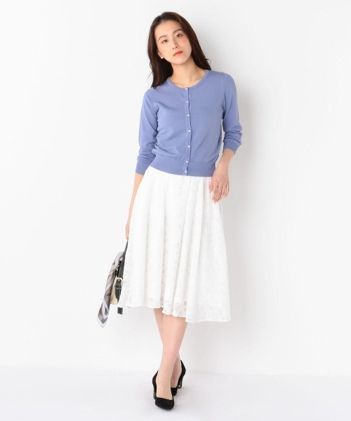 MEW'S REFINED CLOTHES（ミューズリファインドクローズ）の「シアージャガードタックフレアスカート（スカート・レディース・ホワイト/ライトグリーン/ライトブルー・MEDIUM）」の11枚目の写真