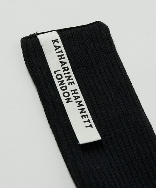 KATHARINE HAMNETT LONDON （キャサリンハムネットロンドン）の「KATHARINE HAMNETT LONDON/キャサリンハムネットロンドン Recover ribbon crew socks（ソックス/靴下・メンズ・ホワイト/ブラック・FREE/25-27CM）」の14枚目の写真