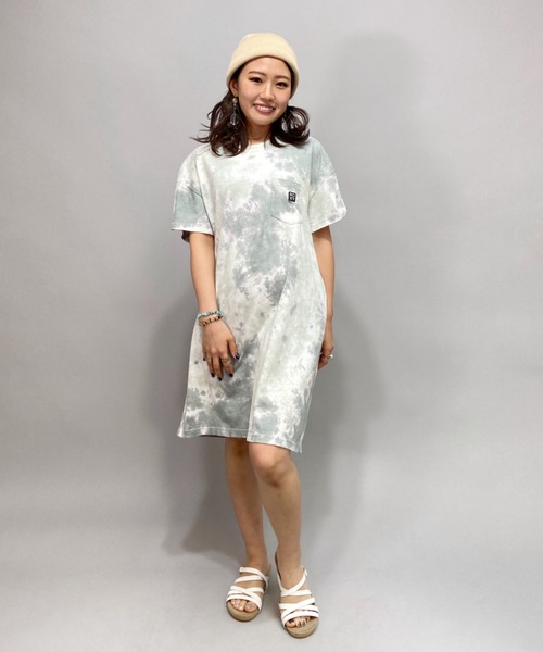 ROXY（ロキシー）の「ROXY/ロキシー   タイダイ柄Ｔシャツワンピース   RDR212021（ワンピース・レディース・ブルー/カーキ/パープル・S/M）」の7枚目の写真