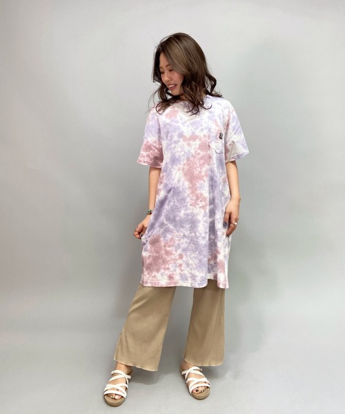 ROXY（ロキシー）の「ROXY/ロキシー   タイダイ柄Ｔシャツワンピース   RDR212021（ワンピース・レディース・ブルー/カーキ/パープル・S/M）」の11枚目の写真