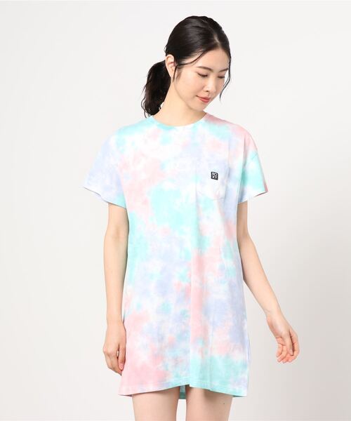 ROXY（ロキシー）の「ROXY/ロキシー   タイダイ柄Ｔシャツワンピース   RDR212021（ワンピース・レディース・ブルー/カーキ/パープル・S/M）」の20枚目の写真