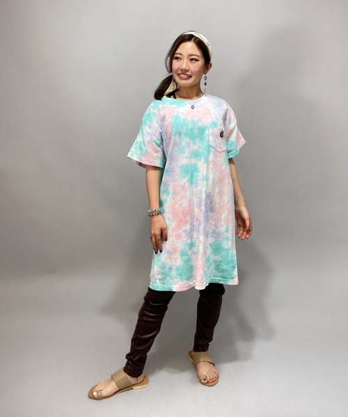 ROXY（ロキシー）の「ROXY/ロキシー   タイダイ柄Ｔシャツワンピース   RDR212021（ワンピース・レディース・ブルー/カーキ/パープル・S/M）」の17枚目の写真
