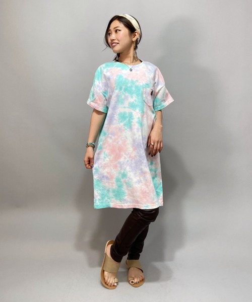 ROXY（ロキシー）の「ROXY/ロキシー   タイダイ柄Ｔシャツワンピース   RDR212021（ワンピース・レディース・ブルー/カーキ/パープル・S/M）」の18枚目の写真