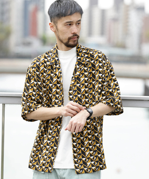 URBAN RESEARCH Sonny Label（アーバンリサーチサニーレーベル）の「オーバーサイズパターンシャツ（シャツ/ブラウス・メンズ・イエロー/オレンジ/グレー・LARGE/MEDIUM）」の15枚目の写真