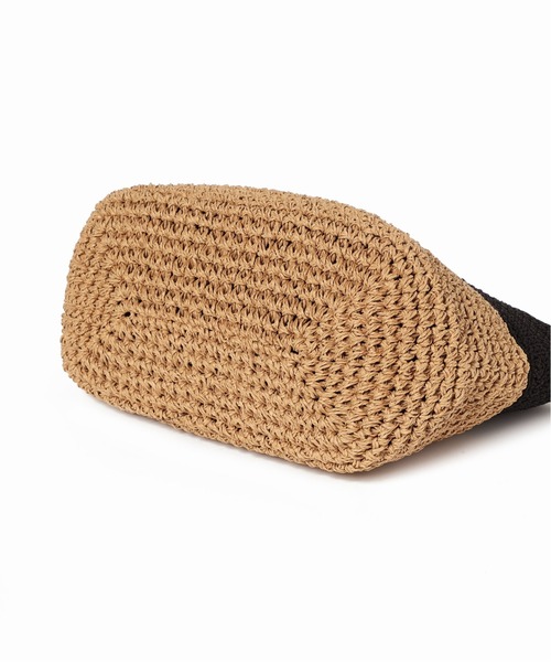 LE TALON（ルタロン）の「LE TALON ウッドハンドルペーパートート◆（トートバッグ・レディース・ブラック/ベージュ・FREE）」の3枚目の写真